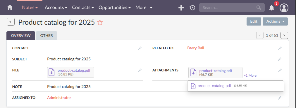 Notes and Attachments Field Detail