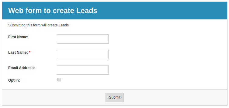 Web To Person form GDPRCreatePersonForm