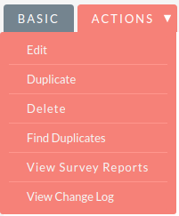 Survey Actions Menu SurveysActionsMenu