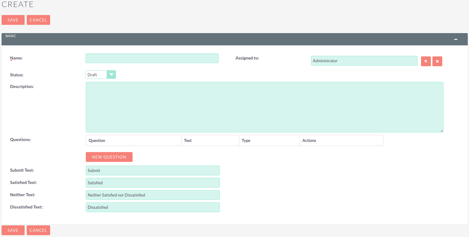 Create Survey SurveysCreateSurvey